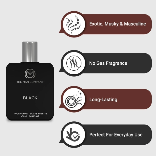 Eau De Toilette  Black 50 ML-Perfume and Free 3 Products