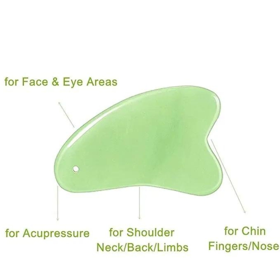 Facial Massager Jade Roller & Gua Sha Tool Natural Himalayan Stone for Face Neck Healing Skin Wrinkles & Serum Application