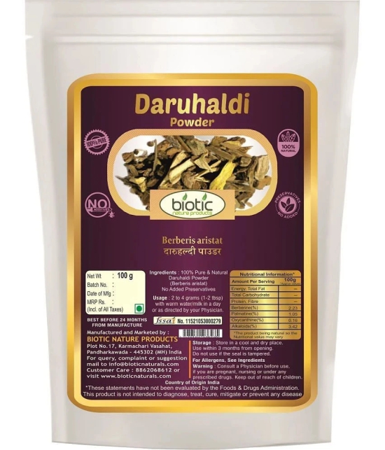 Biotic Daruhaldi Powder (Berberis aristata) Daru Haldi Powder 100 gm