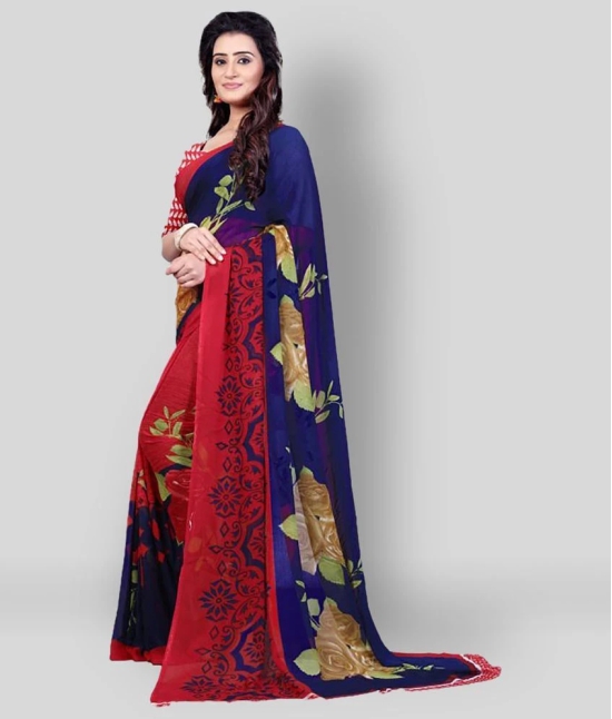 ANAND SAREES - Multicolor Georgette Saree With Blouse Piece (Pack of 1)