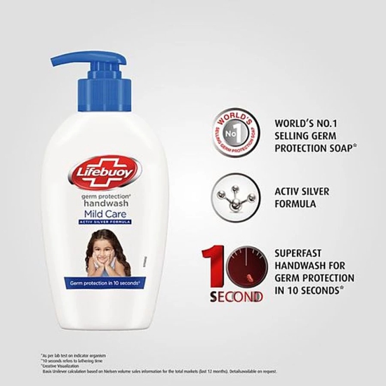 Lifebuoy Mild Care - Germ Protection Handwash, 190 Ml Pump