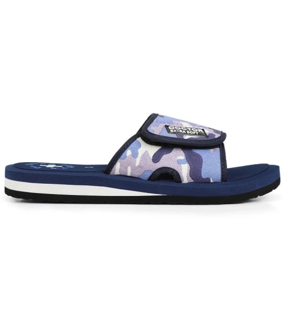 DOCTOR EXTRA SOFT - Navy Fabric Slide Flip flop - None