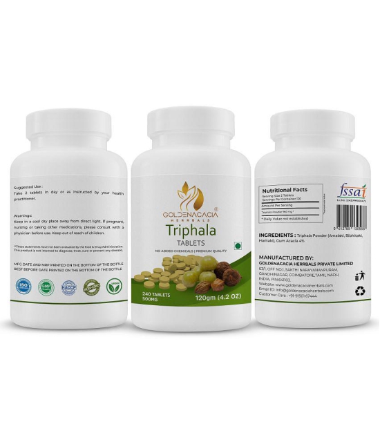 GOLDENACACIA HERRBALS Triphala 500mg 240 Tablets Tablets 1 no.s