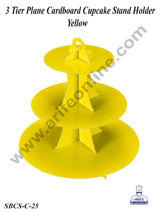 Cake Decor™ 3 Tier Plane Cardboard Cupcake Stand Holder-YELLOW