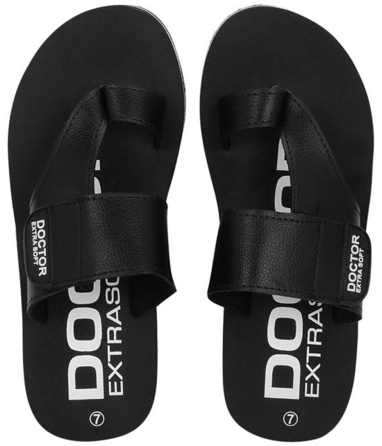 DOCTOR EXTRA SOFT - Black Mens Leather Slipper - None