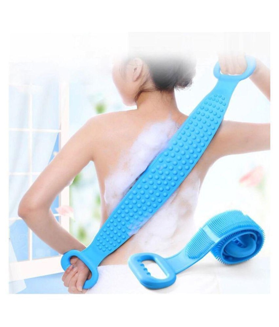 GLUN silicon body scruber belt Short Handle Back Scrubber