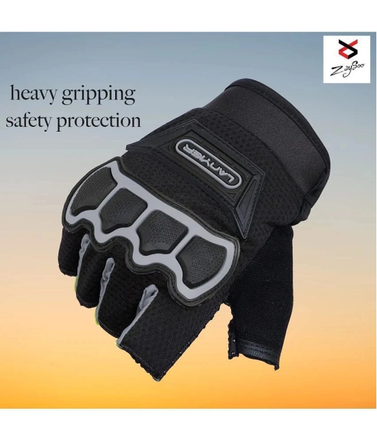 ZAYSOO Gray Nylon Mens Biker Gloves ( Pack of 1 ) - Gray