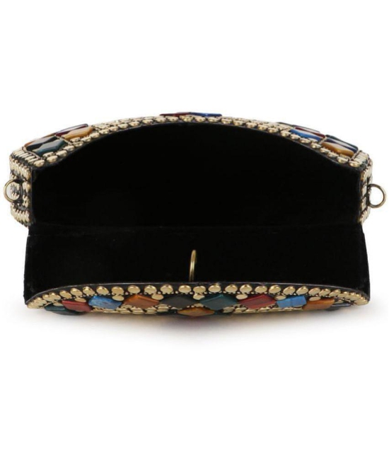 Anekaant - Gold Fabric Box Clutch - Gold