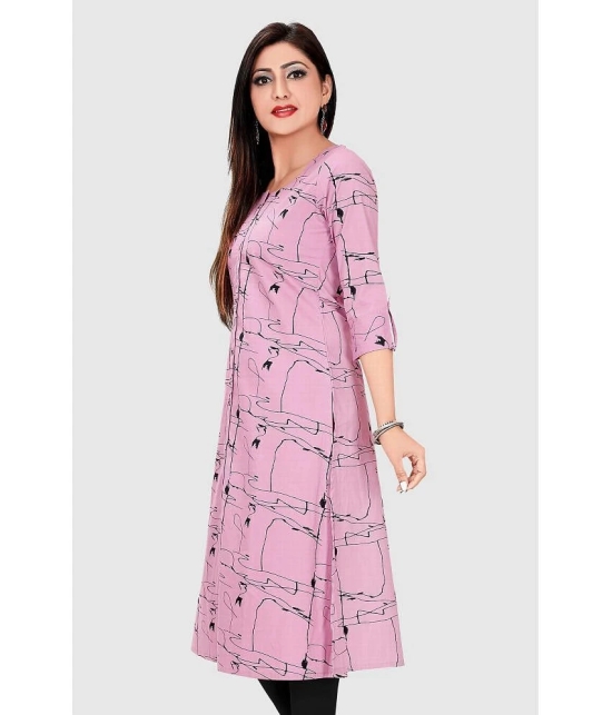 Meher Impex - Pink Cotton Blend Womens A-line Kurti ( Pack of 1 ) - None