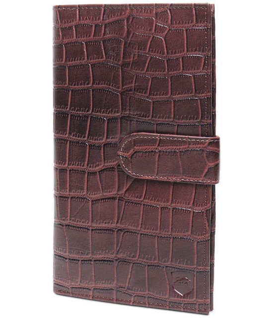 samtroh Croco Desing Leather Brown Passport Holder - Brown