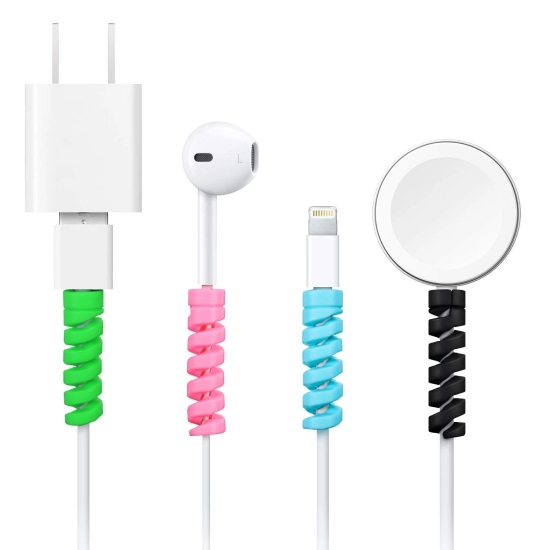 Lapster Spiral Charger Cable Protectors Set of 3 (Multi Colour)