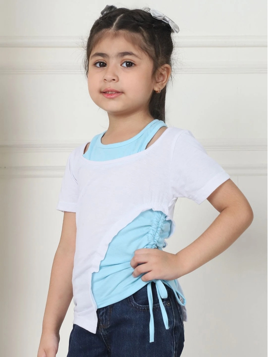 MINI & MING Cold-Shoulder Layered Cotton Top