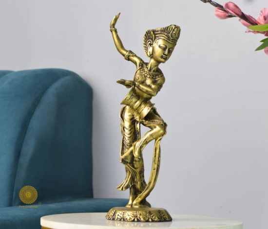 Classical Dance Pose Lady statue-Gold