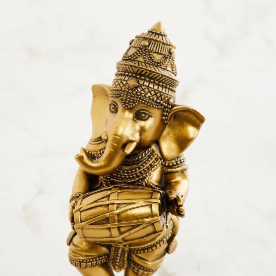 Standing Ganesha Playing Dholak