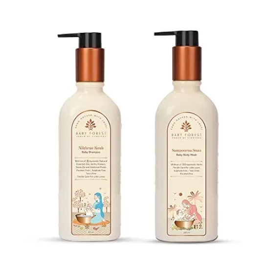 Baby Forest Nikhrae Kesh Baby Shampoo 200 ml with Sampoorna Snan Baby Body Wash 200 ml