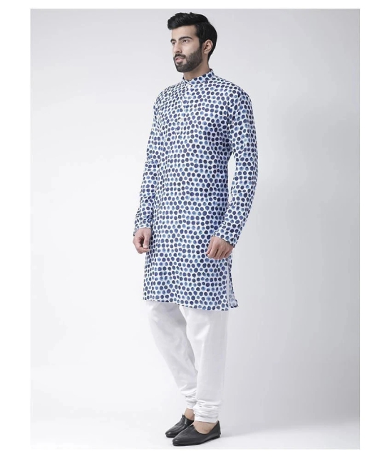 Hangup Blue Cotton Kurta Pyjama Set - None