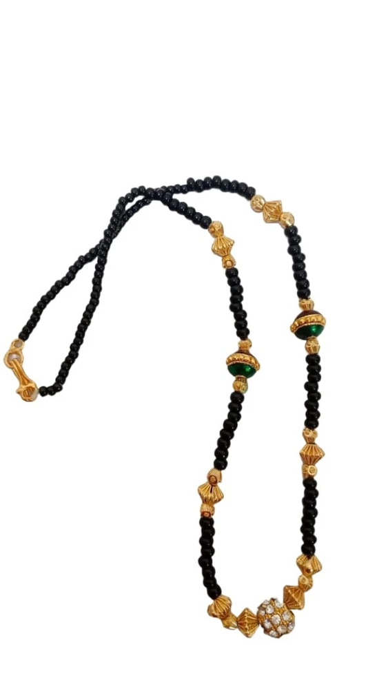 Black Beads Traditional Indian Mangalsutra Gold Plated Necklace for Women