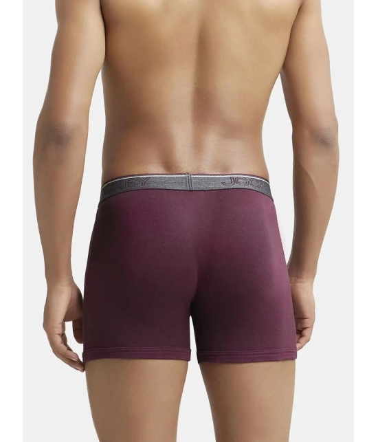 Jockey 8009 Men Super Combed Cotton Rib Solid Boxer Brief - Wine Tasting - None