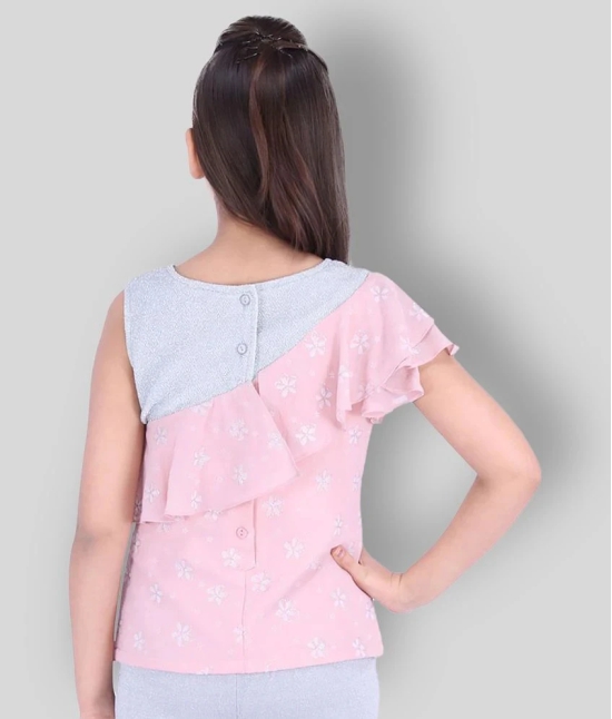 Cutecumber - Pink Georgette Girls Tops ( Pack of 1 ) - None