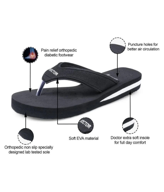 DOCTOR EXTRA SOFT - Black Womens Thong Flip Flop - None