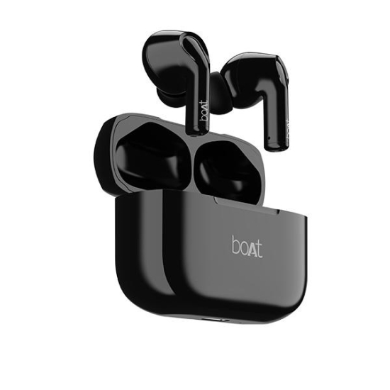 boAt Airdopes 161 | Wireless Earbuds with Massive Playback of upto 40 Hours, IPX5 Water & Sweat Resistance, IWP Technology, Type C Interface engrav_Pebble Black