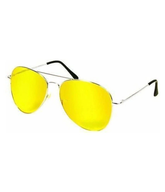 Inditradition - Yellow Pilot Sunglasses ( Day & Night View Yellow Pilot ) - Medium