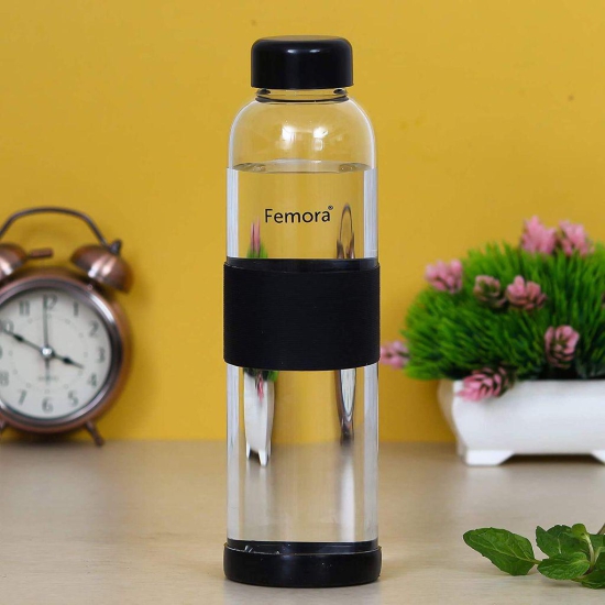 Femora Borosilicate Glass Silicone Grip Fridge Bottle