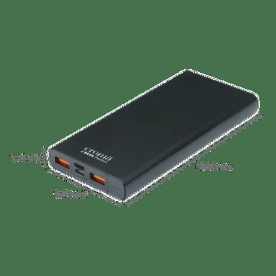 Croma 10000 mAh 22.5W Fast Charging Power Bank (2 Type A, 1 PD Type C & 1 Micro USB Port, Aluminium Casing, Apple Compatible, Black)