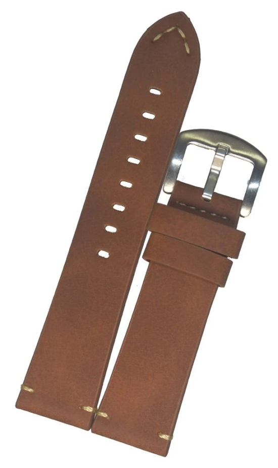 Exelent Leather Watch Strap for Men Elegant Vintage Style Tan 20 MM