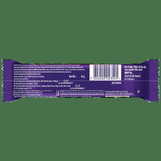 Cadbury Fuse Peanut & Caramel Filled Chocolate Bar, 45 G