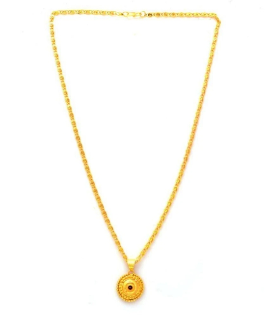 Jewar Mandi New Design Gold Plated Locket/Pendant with Link Chain Daily use for Men, Women & Girls, Boys - None