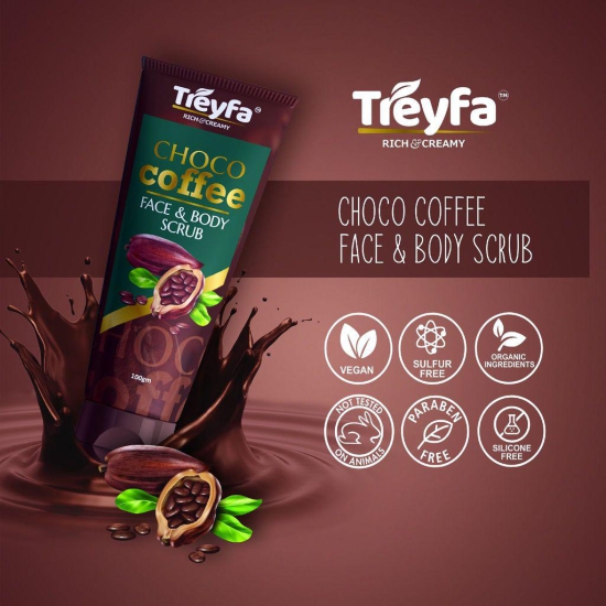 Treyfa Chocolate coffee scrub for body & face