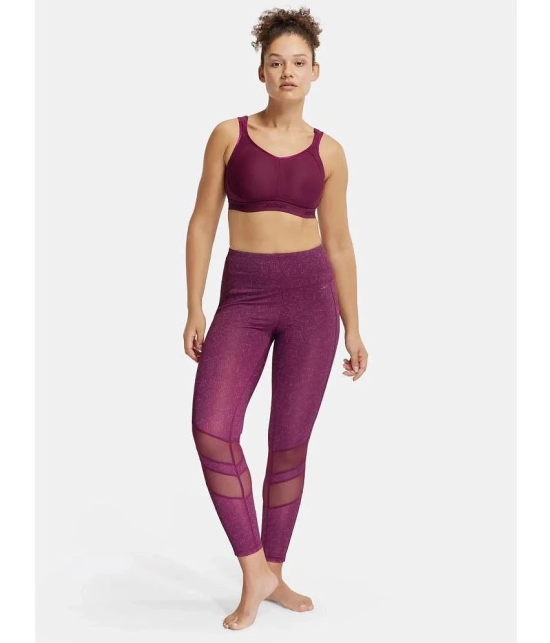 Jockey MI11 Wirefree Non Padded Microfiber Elastane Full Coverage Sports Bra - Grape Wine - None