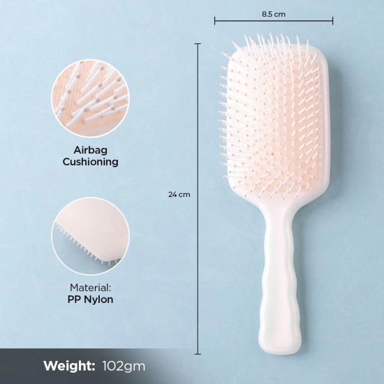 Kuber Industries Hair Brush, Paddle, Detangles, All Hair Types, Styling, 6 Piece, Pack of 3, Beige-Kuber Industries Hair Brush, Bristles, Paddle, Detangles, All Hair Types, Styling, 6 Piece, XH45