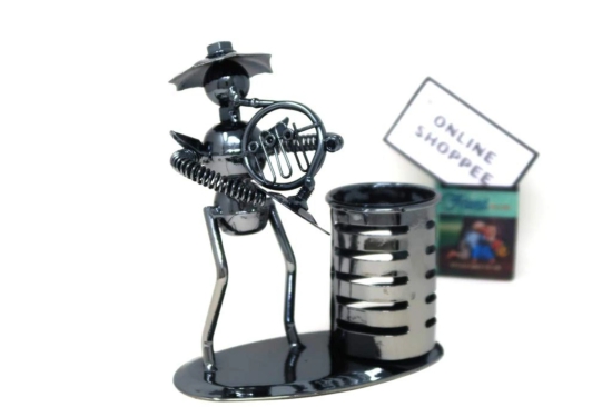 Metal Bandsman Grande Pen Pencil Holder-Black