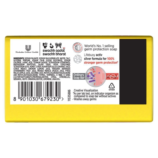 Lifebuoy Lemon Fresh Soap Bar, 125G