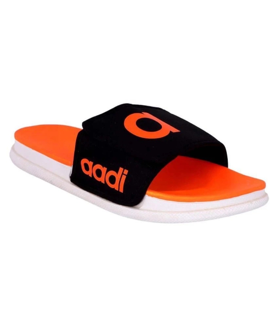 Aadi Orange Leather Slippers - None