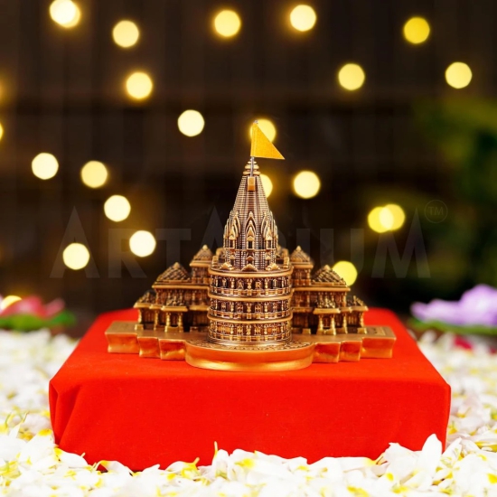 Artarium Ram Mandir Ayodhya Model Authentic Design Ideal for Home Temple, Home Decor & Gifts (9 INCH RAM MANDIR)