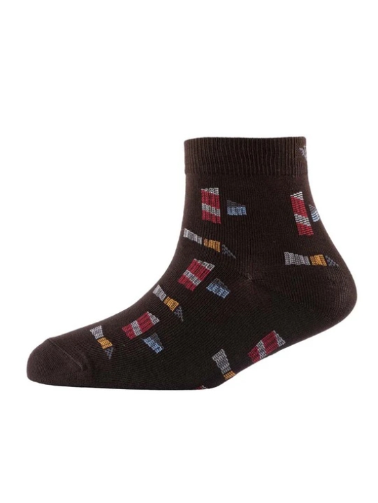 Men Pack Of 2 Patterned Cotton Ankle Length Socks