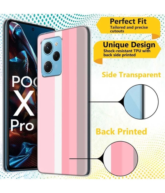 NBOX - Multicolor Silicon Printed Back Cover Compatible For Poco X5 pro ( Pack of 1 )