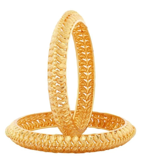 Zeneme Gold Plated Brass Bangle Set - 2.6