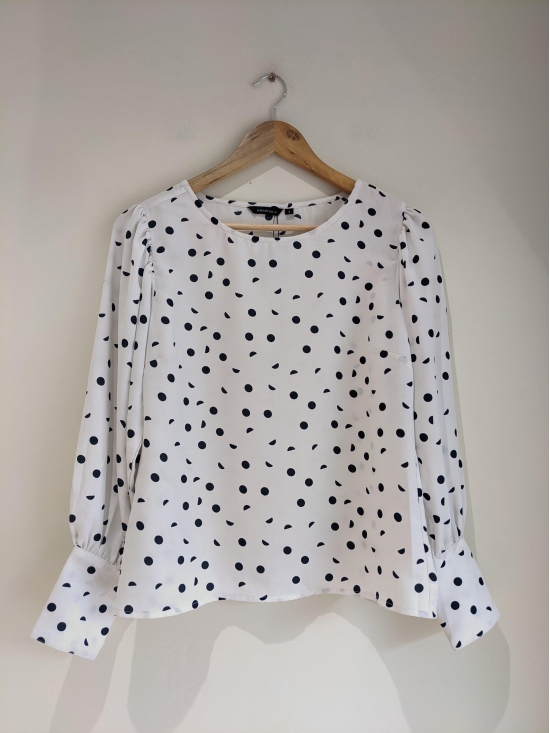 Wardrobe Polka Dot White Top-S