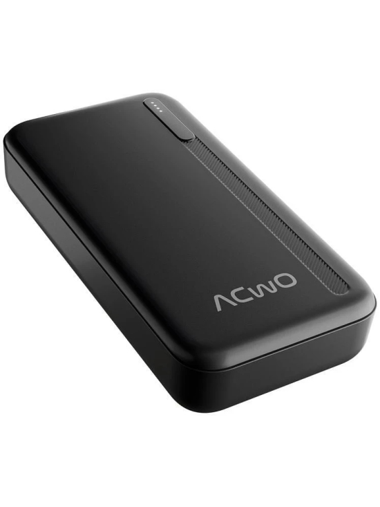 ACwO POwER 721 Quick Charging Powerbank With 20000mAh Battery Capacity, Charge 3 Devices At Once, High Output PD, Compact & Easy To Carry - Black