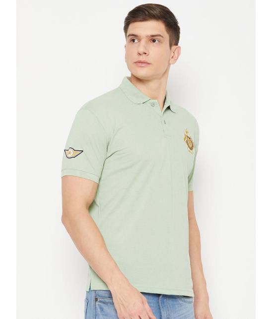 UBX Cotton Blend Regular Fit Solid Half Sleeves Mens Polo T Shirt - Mint Green ( Pack of 1 ) - None