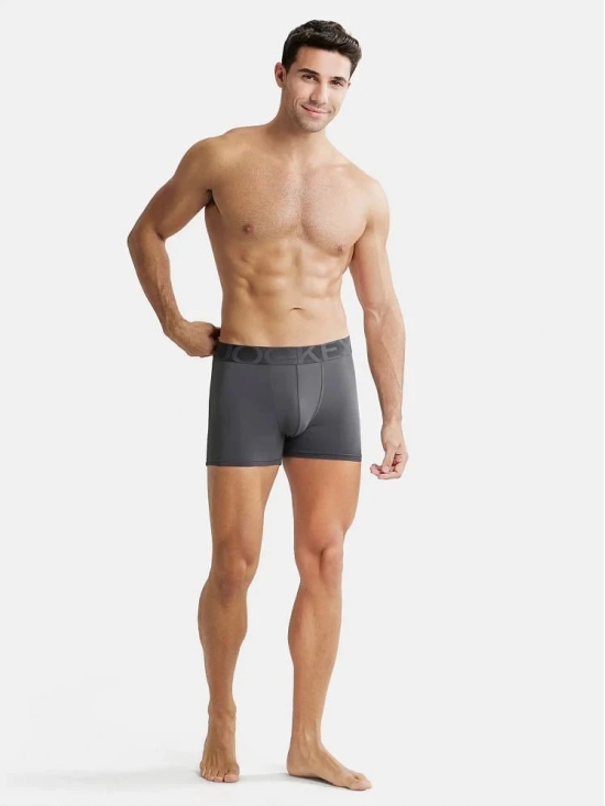 Jockey IC28 Men Tactel Microfiber Elastane Solid Trunk with Moisture Move Properties - Ebony - None