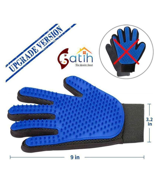 Gatih Pet Grooming Glove - Gentle Deshedding Brush Glove - Efficient Pet Hair Remover Mitt - Massage Tool with Enhanced Five Finger Design - Perfect for Dogs & Cats with Long & Short Fur - M