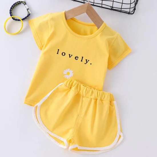 Girls Summer 2 Piece Set-Yellow / 5-6 Years