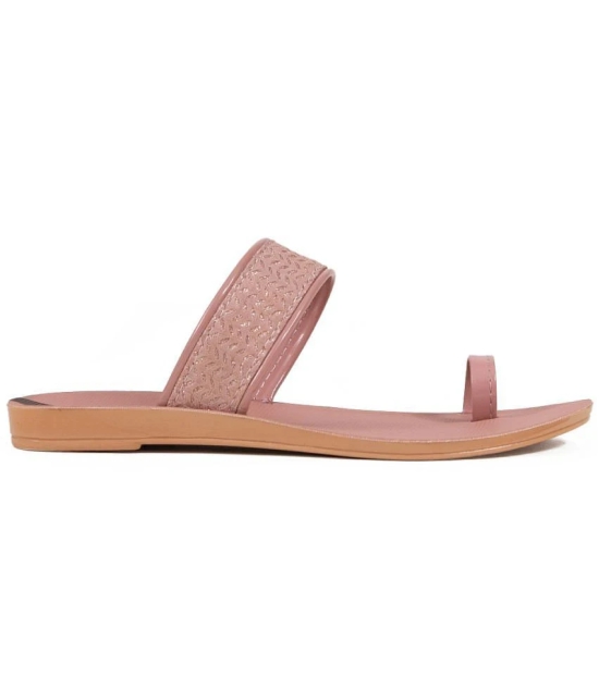 ASIAN Peach Womens Leather Slipper - None