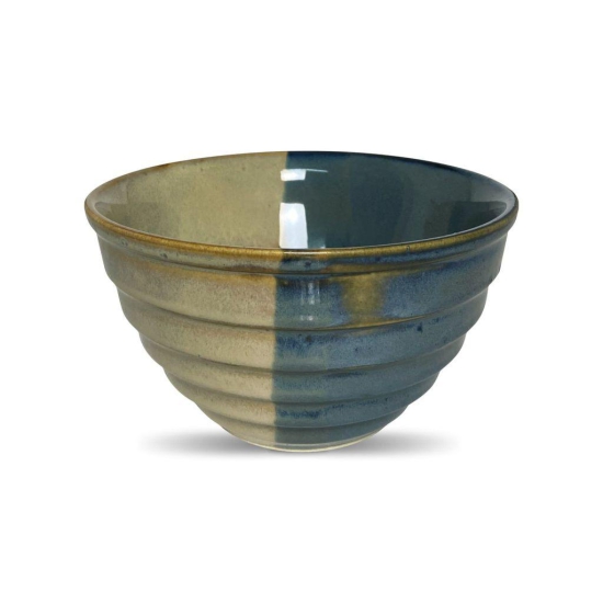 Ceramic Dining Studio Collection Half-Cut Blue & Brown Handglazed Designer Ceramic 1000ML Serving Bowl