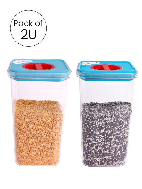 HOMETALES Multi-purpose Container 2300ml each,Blue Lid (2U) - Blue